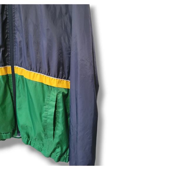 Forever 21 men's blue green colorblock zip-up Windbreaker jacket - xl - Picture 3 of 8